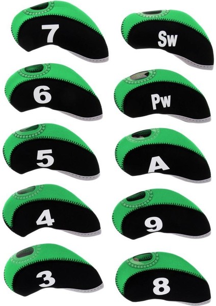 10'lu Paket Neopren Golf Kulübü Başörtüsü Kulübü Örtü Korumalı Başörtüsü +Yeşil (Yurt Dışından) indirimleri