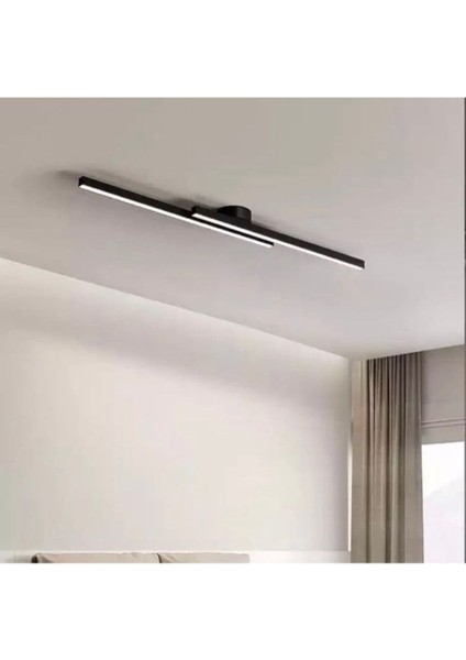 Modern Tavan Koridor Aydınlatması Çubuk LED Siyah Beyaz Işık Lineer Avize Armatür 110 cm modelleri