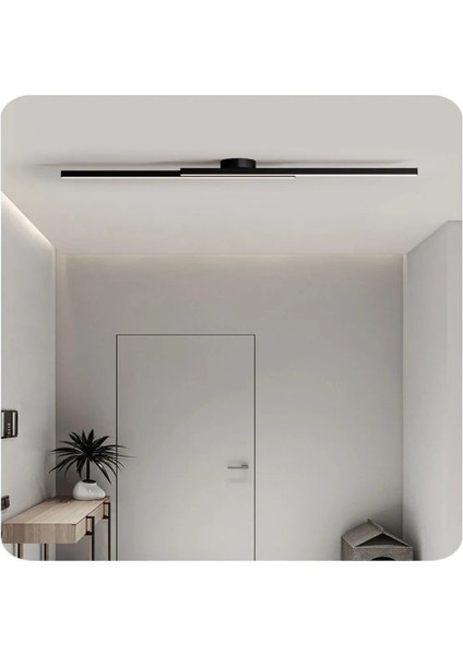 Modern Tavan Koridor Aydınlatması Çubuk LED Siyah Beyaz Işık Lineer Avize Armatür 110 cm fırsatları