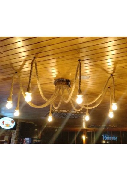Halatlı Avize.halatlı Ahşap Avize