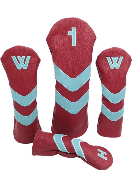 4x Yedek Golf Baş Örtüsü 460CC Fairway Wood Hibrit Baş Örtüsü Set Kırmızı (Yurt Dışından) modelleri