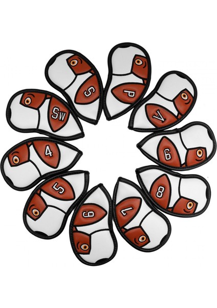 10 Adet Golf Demir Kapakları Aşınmaya Dayanıklı Golfçü Golf Kulübü Kafa Kapakları (Yurt Dışından)