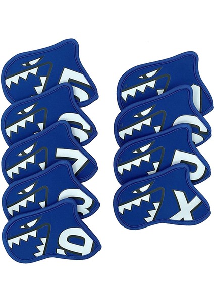 9x Golf Demir Kapakları Set Golfçü Oyuncu Kadın Erkek Golf Kulübü Kafa Kapakları Mavi (Yurt Dışından)