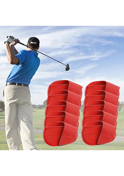 Golf Demir Kafa Kapakları Set Pratik Koruyucu Taşınabilir Pu Seyahat Kırmızı Büyük (Yurt Dışından) modelleri