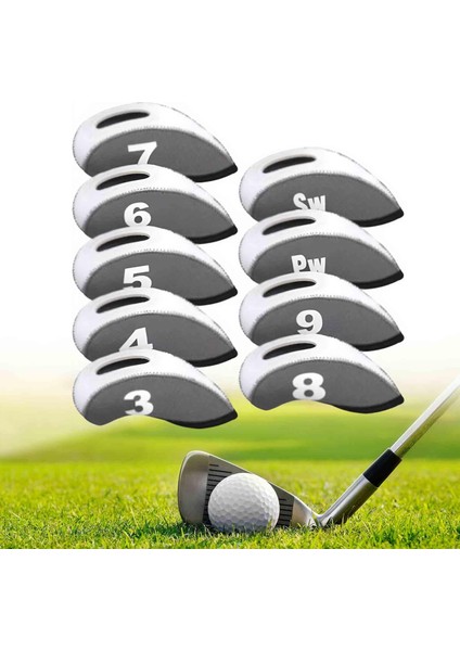 9 Golf Headcovers Anti Scratch Golf Gri (Yurt Dışından)