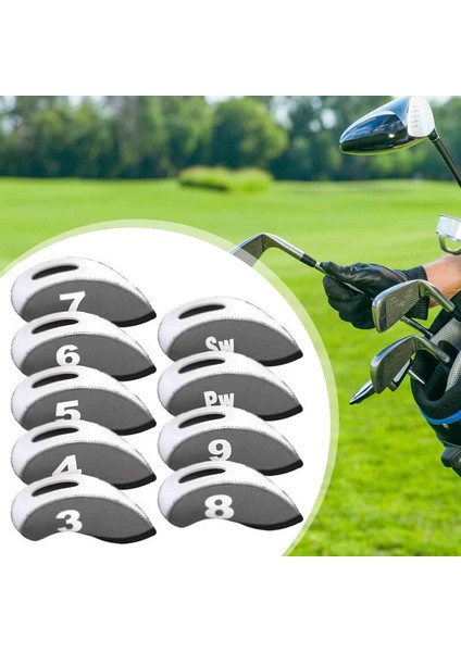 9 Golf Headcovers Anti Scratch Golf Gri (Yurt Dışından)