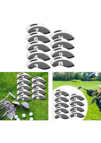 9 Golf Headcovers Anti Scratch Golf Gri (Yurt Dışından)