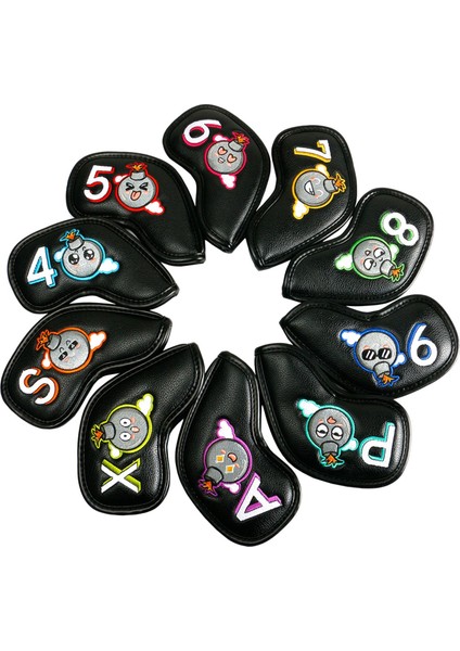 Golf Demir Başörtüsü 4, 5, 6, 7, 8, 9,a,s,p,x Numaralı Nakışlı Koruma Siyah (Yurt Dışından)