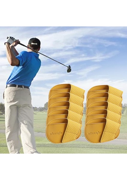 Golf Demir Kafa Kapakları Set Pratik Koruyucu Taşınabilir Pu Seyahat Sarı Büyük (Yurt Dışından) modelleri