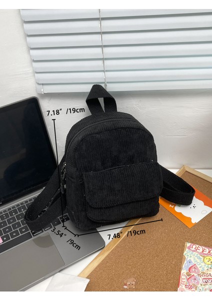 Kadife Çanta Sırt Çantası Kadife Okul Çantası Yeni Kadın Çantası Basit Rahat Kız Küçük Sırt Çantası Kadın Çantası (Yurt Dışından)
