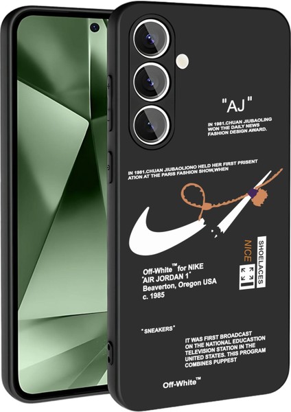 Samsung S24 Fe Kılıf Içi Kadife Lansman Siyah Nike Baskılı Kapak