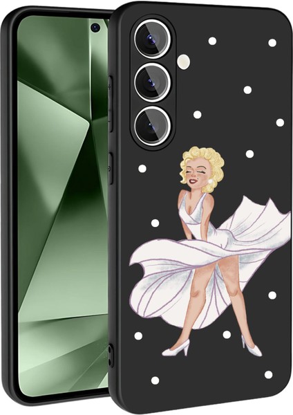 Samsung S24 Fe Kılıf Içi Kadife Lansman Siyah Madonna Baskılı Kapak