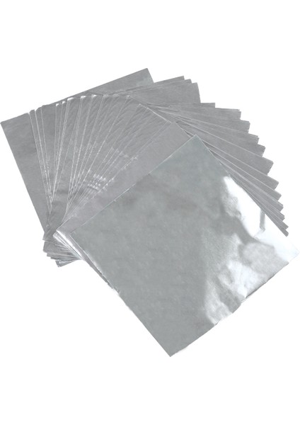 Sevimli 100 Adet Tatlılar Şeker Paketi Folyo Kağıt Çikolata Lolly Folyo Sarmalayıcılar Kare (Gümüş) (Yurt Dışından)