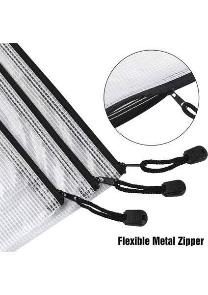 18PCS Mesh Zipper Pouch Document Bag,8 Asorted Size, Water-Proof Plastic Zip Dosya Dizinleri, Ofis Için Çok Amaçlı, Ev (Yurt Dışından)