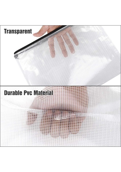 18PCS Mesh Zipper Pouch Document Bag,8 Asorted Size, Water-Proof Plastic Zip Dosya Dizinleri, Ofis Için Çok Amaçlı, Ev (Yurt Dışından)