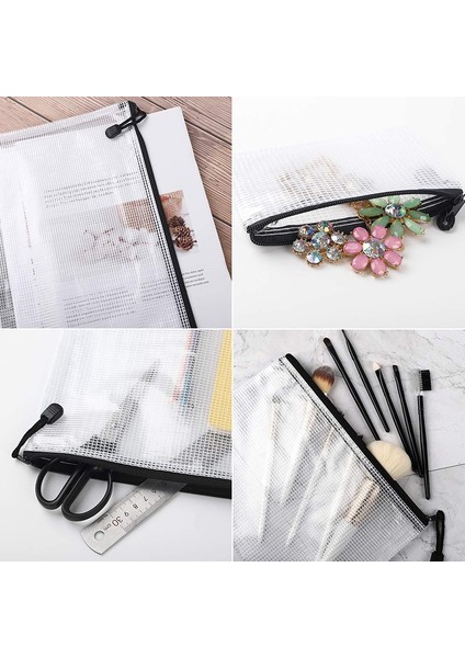 18PCS Mesh Zipper Pouch Document Bag,8 Asorted Size, Water-Proof Plastic Zip Dosya Dizinleri, Ofis Için Çok Amaçlı, Ev (Yurt Dışından)