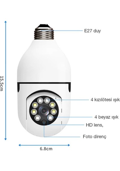 Ampul Şeklinde Güvenlik Kamerası