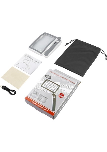 Işıklı Okuma Hediyeli Büyüteç - Kitap Severler Için Şarj Edilebilir LED Sayfa Büyüteci 4x El Tipi Görme Yardımcıları (Yurt Dışından)