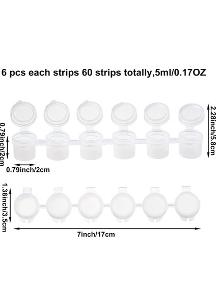 Derslikler, Okullar, Resimler, Sanat Festivalleri, Yaz Kampları Için 60 Şerit Boş Boya Şeritleri, Toplamda 360 Saksı (5ml/0.17 Oz) (Yurt Dışından)