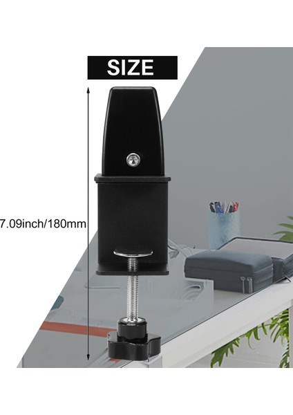 2 Adet Ofis Masası Bölücü Kelepçe Ekran Koruyucu Klip Tutucu Braketi Ekran Bölme Kelepçesi Bölme Masa Kelepçesi-Siyah (Yurt Dışından)