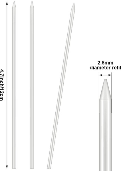 24 Parça Marangoz Kurşun Kalem Yedekleri 2,8 mm Beyaz, Katı Mekanik Kurşun Kalem Yedekleri (Yurt Dışından)