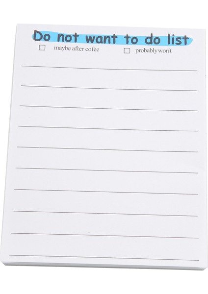 Komik Yapışkan Not, Yapılacaklar Listesi Not Defteri Komik Kırtasiye, Ofis Malzemeleri, Defter Etiketleri, Masa Yapışkan Notu 50 Sayfa, B (Yurt Dışından)