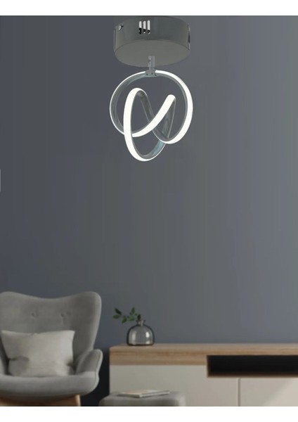 Modern Huracan Plafonyer Tavan LED Avize Oturma Odası Hol Antre Mutfak Salon LED Avize Antrasit Füm fiyatları