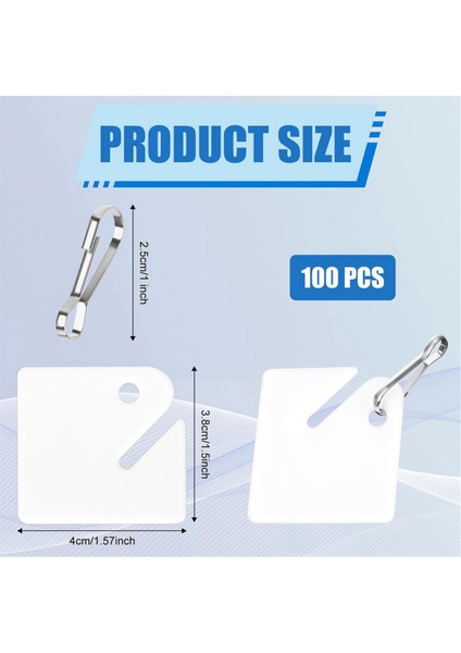 100 Adet Anahtar Etiketleri, Oluklu Plastik Asılı Etiketler Metal Yaylı Kancalar Ile Beyaz Anahtar Etiketleri Boş Kare Anahtar Etiketleri (Yurt Dışından) fiyatları
