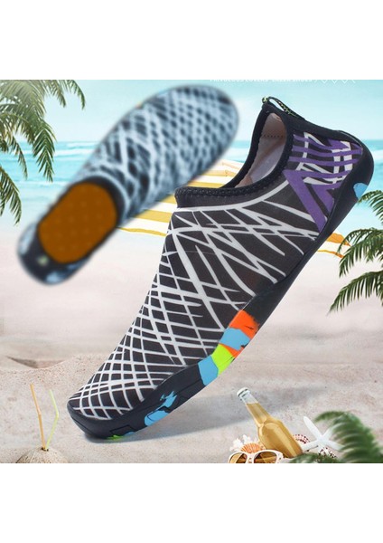 Su Ayakkabı Yalınayak Yoga Dalış Plaj Voleybolu Için Çabuk Kuru Plaj Çorapları 26.5X10 cm Siyah Beyaz (Yurt Dışından) modelleri