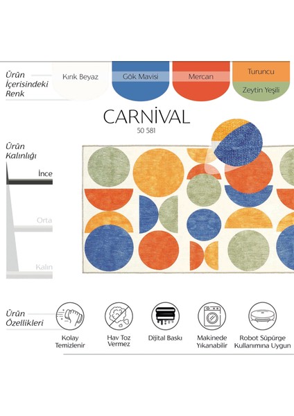 Carnival Renkli Halı Yolluk Koridor Halısı Soyut Desen Dokuma Şönil Halı Yıkanabilir Mutfak Halısı fiyatları