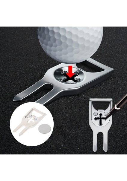 Taşınabilir Metal Golf I Işaretleyici Çok Fonksiyonlu Temizleyici Altın (Yurt Dışından) indirimleri