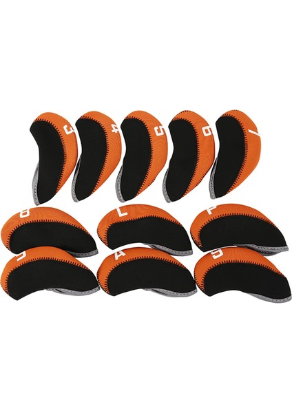 11 Parça Golf Ütüleri Numaralı Golf Kafa Kapakları, Golf Kulübü Baş Örtüsü Koruyucu Turuncu (Yurt Dışından)