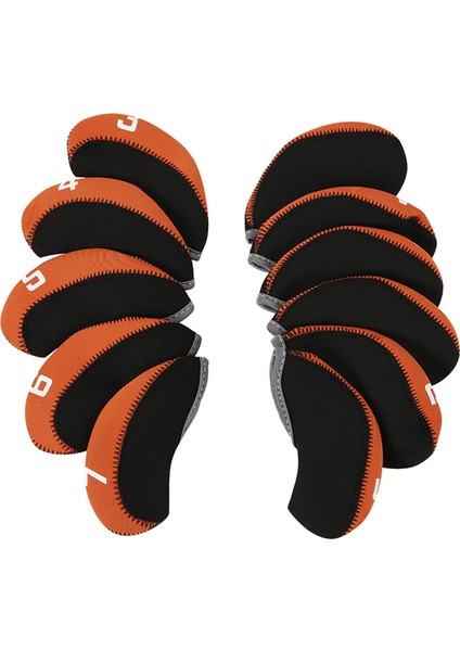 11 Parça Golf Ütüleri Numaralı Golf Kafa Kapakları, Golf Kulübü Baş Örtüsü Koruyucu Turuncu (Yurt Dışından) fiyatları