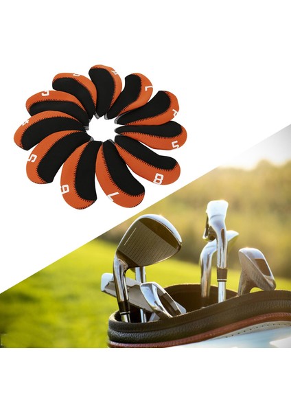 11 Parça Golf Ütüleri Numaralı Golf Kafa Kapakları, Golf Kulübü Baş Örtüsü Koruyucu Turuncu (Yurt Dışından) indirimleri