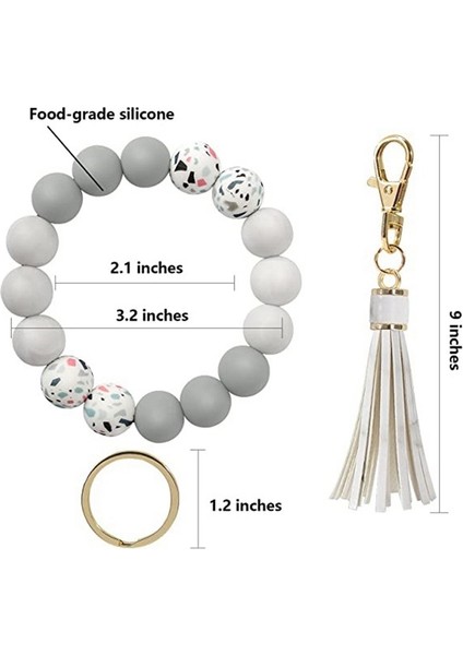 Bilek Anahtarlık Silikon Bileklik Araba Anahtarlık, Kadın Boncuklu Bileklik Anahtarlık Bileklik - D (Yurt Dışından) modelleri