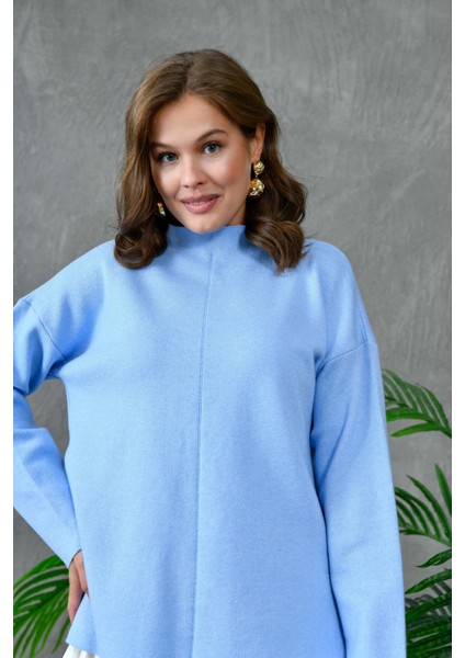 Kadın Dik Yaka Salaş Triko Kazak fiyatları