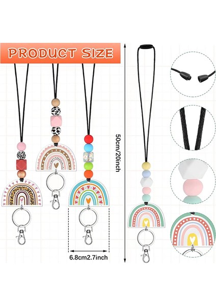 Kimlik Rozetleri ve Anahtarlar Için Öğretmen Boyunluklar Anahtarlık Ile Sevimli Boncuklu Boyunluklar Kadınlar Kızlar Için Silikon Boncuklu Anahtarlık (Yurt Dışından) fiyatları