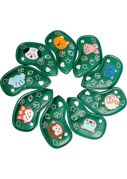 9 Adet Golf Demir Başörtüsü Kulübü Golf Sopası Kılıfı Açık Spor Eğitim Ekipmanları Yeşil (Yurt Dışından) modelleri