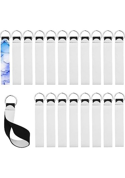 20'li Paket Boş Anahtarlık Süblimasyon Boşlukları Neopren Anahtarlık Boşlukları Süblimasyon Bilezik Kolye Boşlukları Anahtarlık Ile (Yurt Dışından)