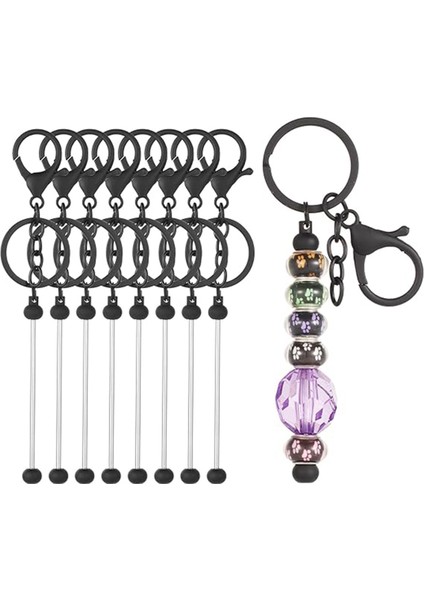 8 Adet Boncuklu Anahtarlık Barlar Boncuklu Boşluklar Dıy Boncuk Bar Anahtarlık Seti Dıy Anahtarlık Aksesuarları Kadın Erkek Dıy A (Yurt Dışından)