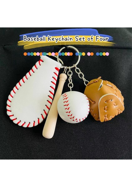 4 Adet Beyzbol Sopası Anahtarlık Ahşap Sopa Beyzbol Eldiveni Mini Anahtarlık Aksesuarları Erkek Kız Için Spor Anahtarlık Sarkık (Yurt Dışından) fırsatları