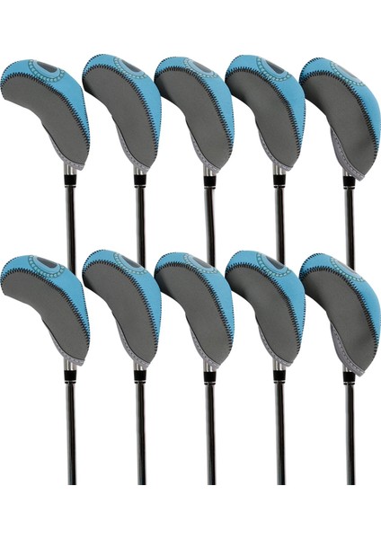 10 Golf Ütüler Golf I Kılıfı Set Golf Kulübü Başlıkları Fairway Woods Golf Için Gri Mavi (Yurt Dışından) fiyatları