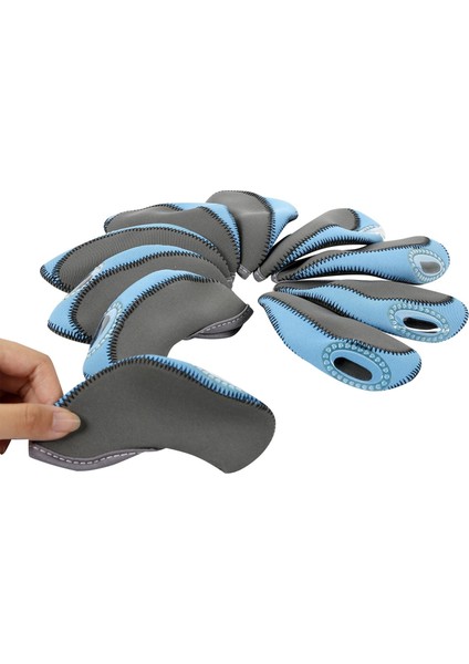 10 Golf Ütüler Golf I Kılıfı Set Golf Kulübü Başlıkları Fairway Woods Golf Için Gri Mavi (Yurt Dışından) modelleri