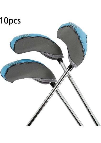 10 Golf Ütüler Golf I Kılıfı Set Golf Kulübü Başlıkları Fairway Woods Golf Için Gri Mavi (Yurt Dışından) fırsatları