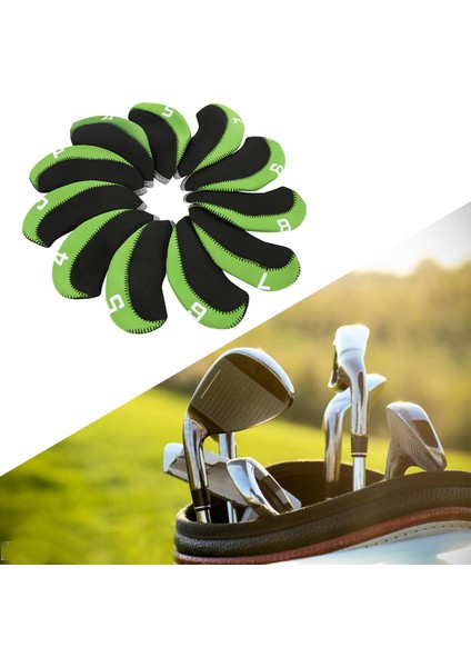 11 Parça Golf Ütü Baş Kapakları Numaralı, Golf Kulübü Baş Örtüsü Koruyucu Yeşil (Yurt Dışından) indirimleri
