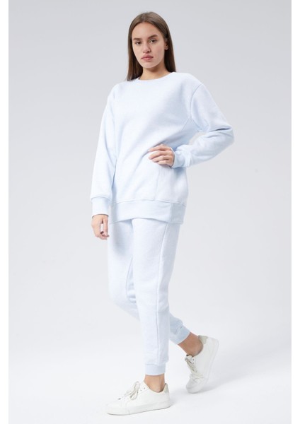 Bisiklet Yaka Üç Iplik Şardonlu Eşofman Takım L - Mavi fırsatları