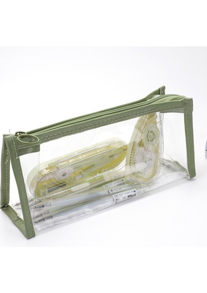 Şeffaf Kalem Çantası Büyük Kapasiteli Öğrenci Kırtasiye Çantası Kore Tarzı Moda Kalem Çantası Basit Kalem Çantası (Yurt Dışından)