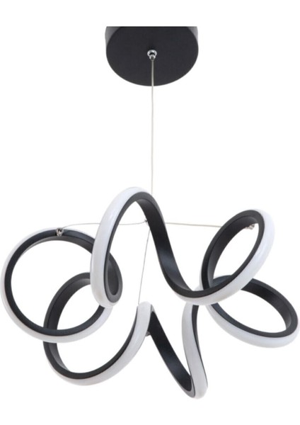 1 Talya Beyaz Ledli Avizesiyah Kasa 81-90 cm 45 x 45 Siyah Salon / Oturma Odası Alüminyum Modern E1 fiyatları