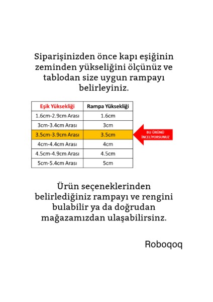 3.5cmx75cm Bantlı Gri Robot Elektrikli Süpürge Rampası Kapı Eşik Rampası