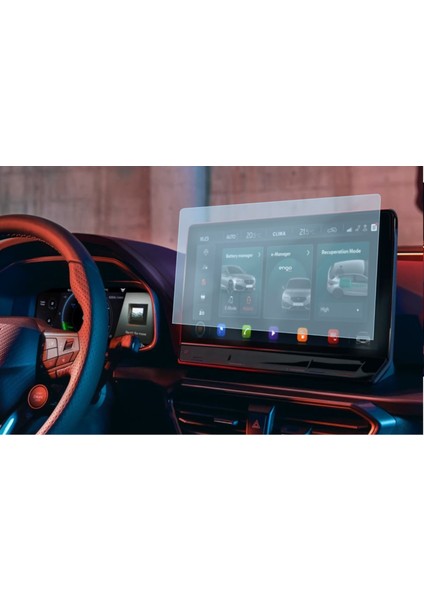 Cupra Leon 12.9 Inç Multimedya Ekran Koruyucu 9H Parlak Nano Şeffaf